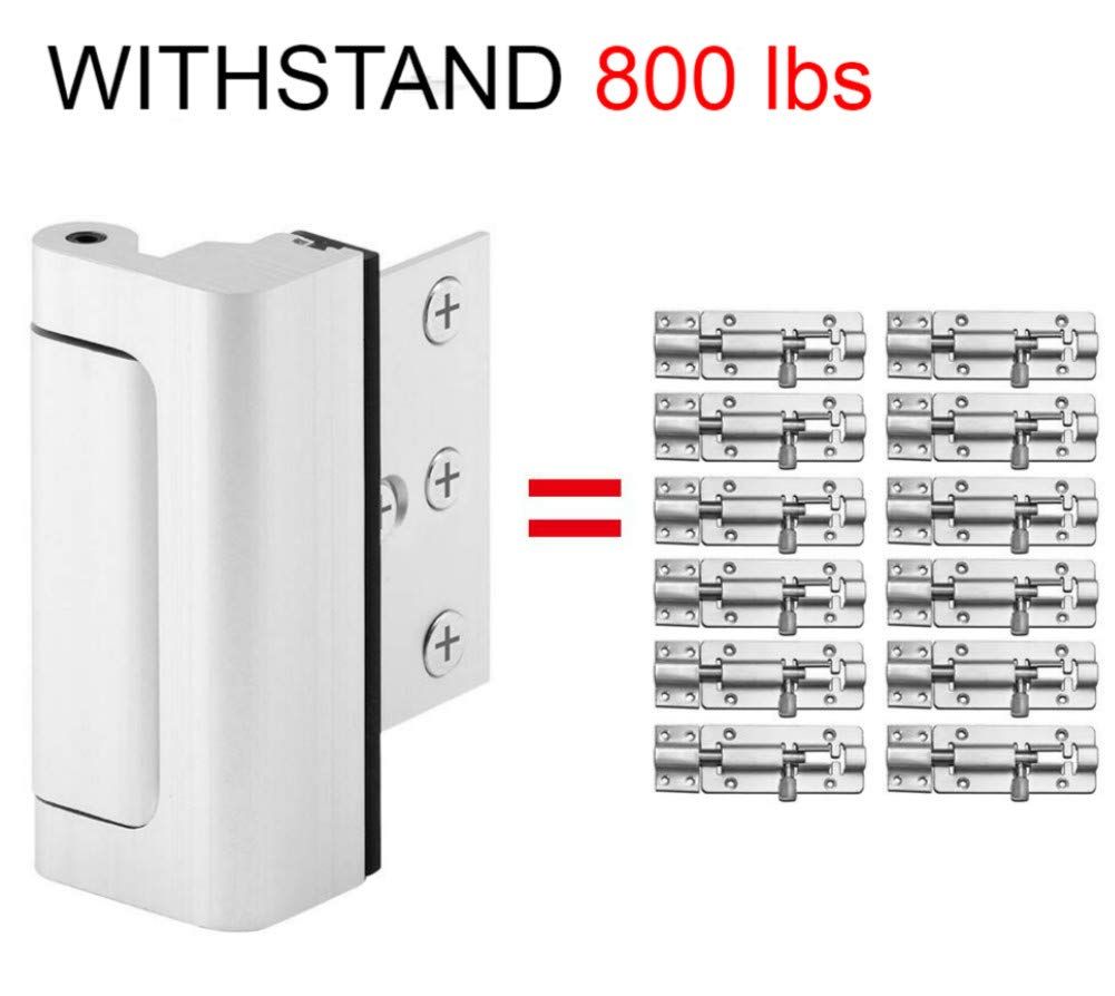 2PC Pack Door Reinforcement Locks with Screws, Home Security Door Lock for Toddler, Childproof Door Lock Night Lock Withstand β image 2