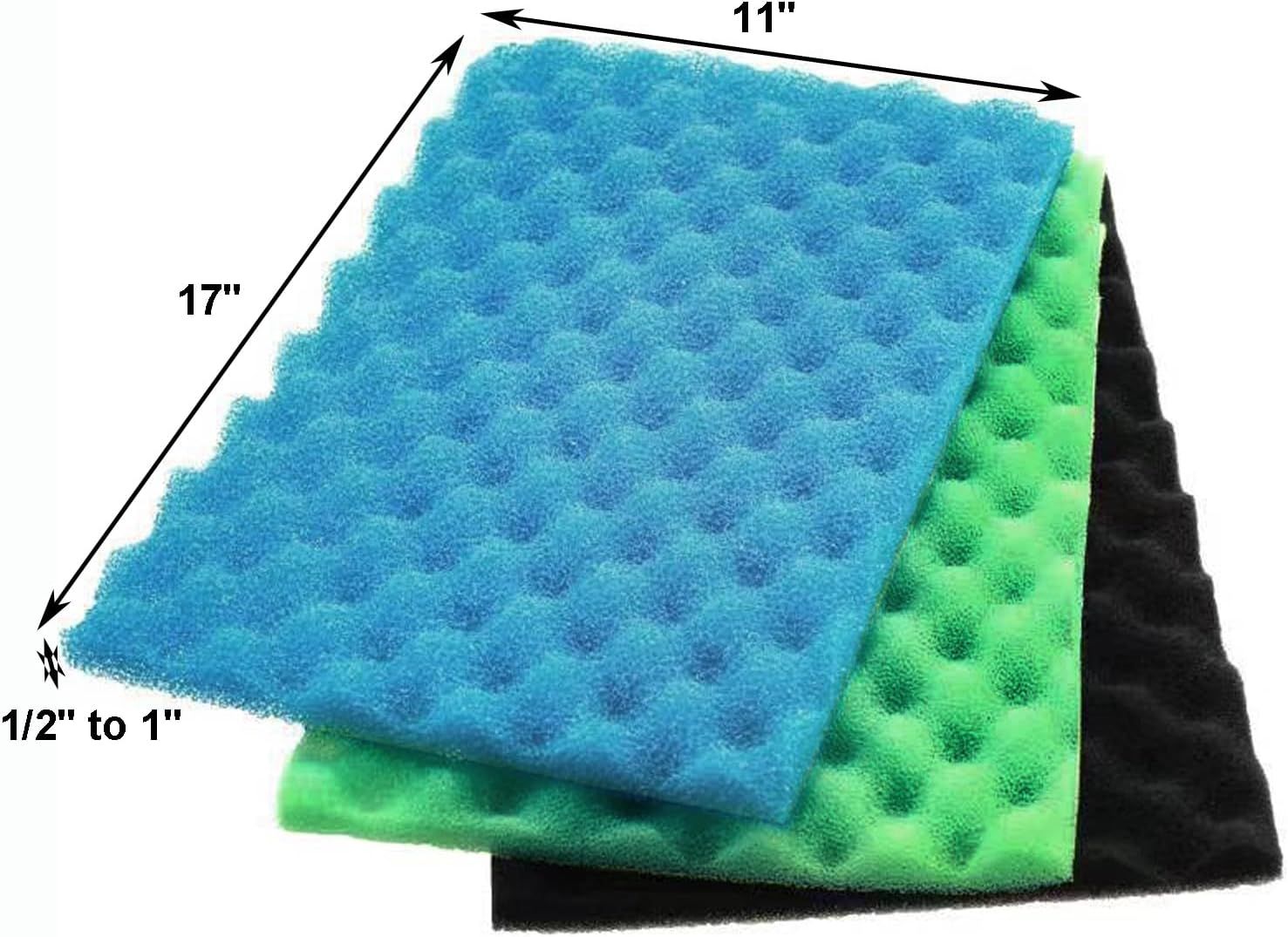 Aquarium Bio Sponge Foam Filter Media Pad Cut-to-fit for Fish Tank Sump Pond 17" x 11" x 1/2" to 1" — image 3