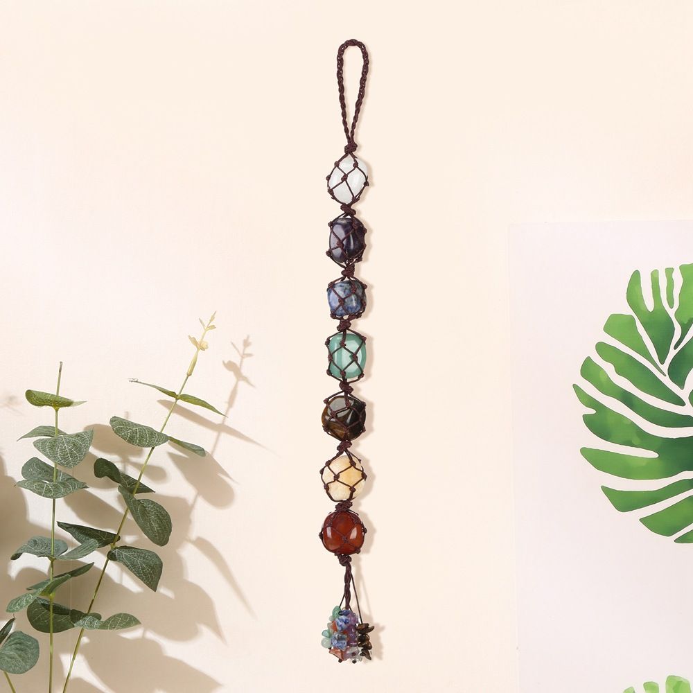 3 pcs Handmade Crystal Window Car Hanging Ornaments 7 Home Decoration Feng Shui Ornament Yoga Meditation Car Decoration Tumbled — image 2