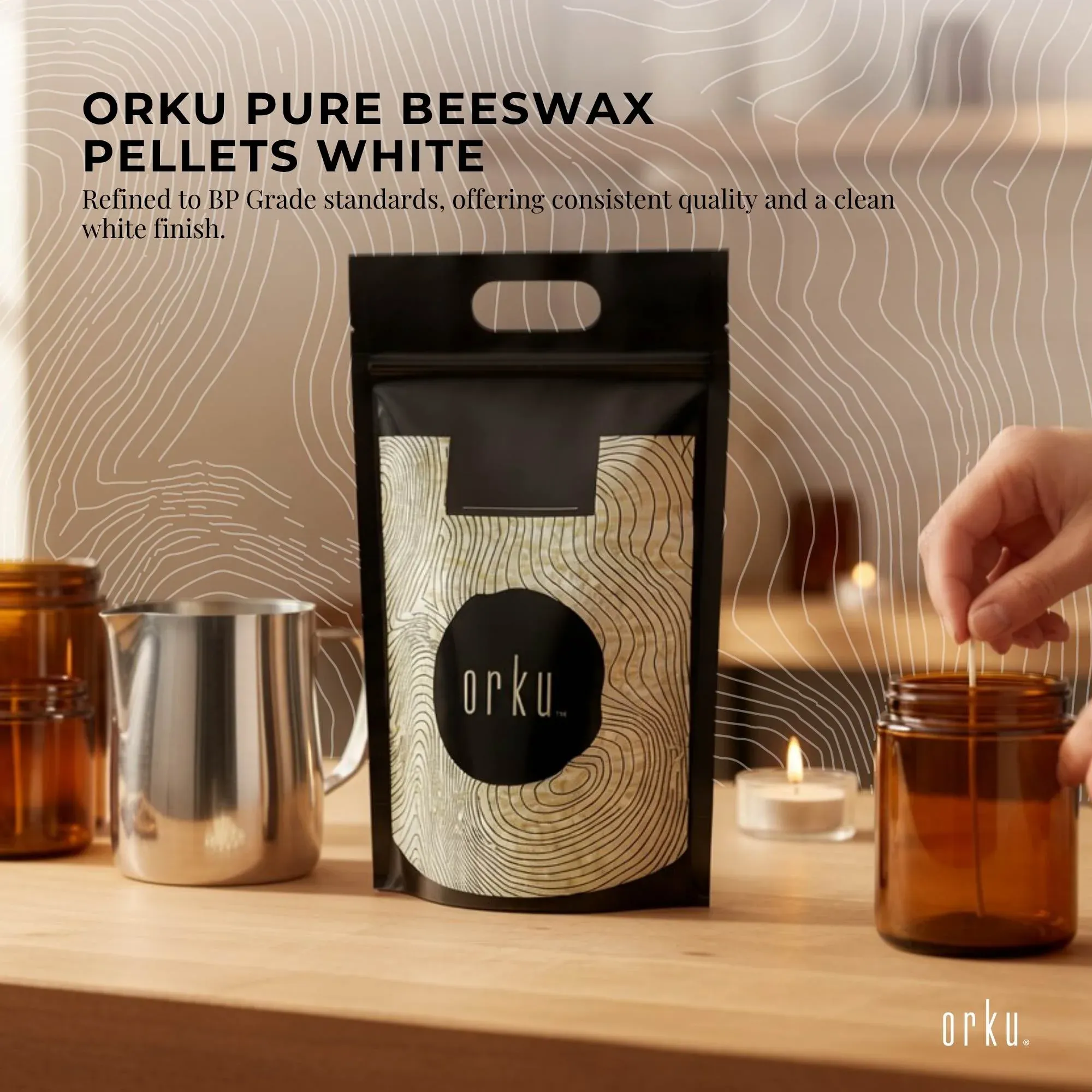 Orku 5Kg Pure Beeswax Pellets White BP Grade Refined Beads - Candle Cosmetic DIY โ image 3