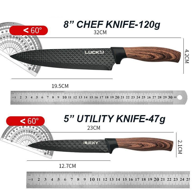 6 pieces Kitchen Knife Set Everich Chef Knives Stainless Steel Nonstick Scissor — image 6