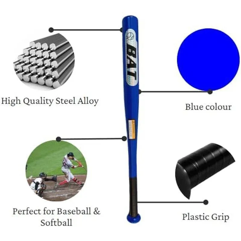 25inch 63CM Alloy Steel Metal Baseball Bat Racket 4 Colours - Silver — image 6