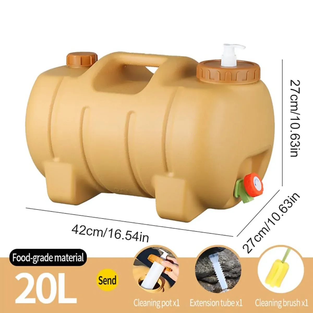 Portable Outdoor Camping Water Storage Tank With Faucet For Car Hiking Travel — image 3