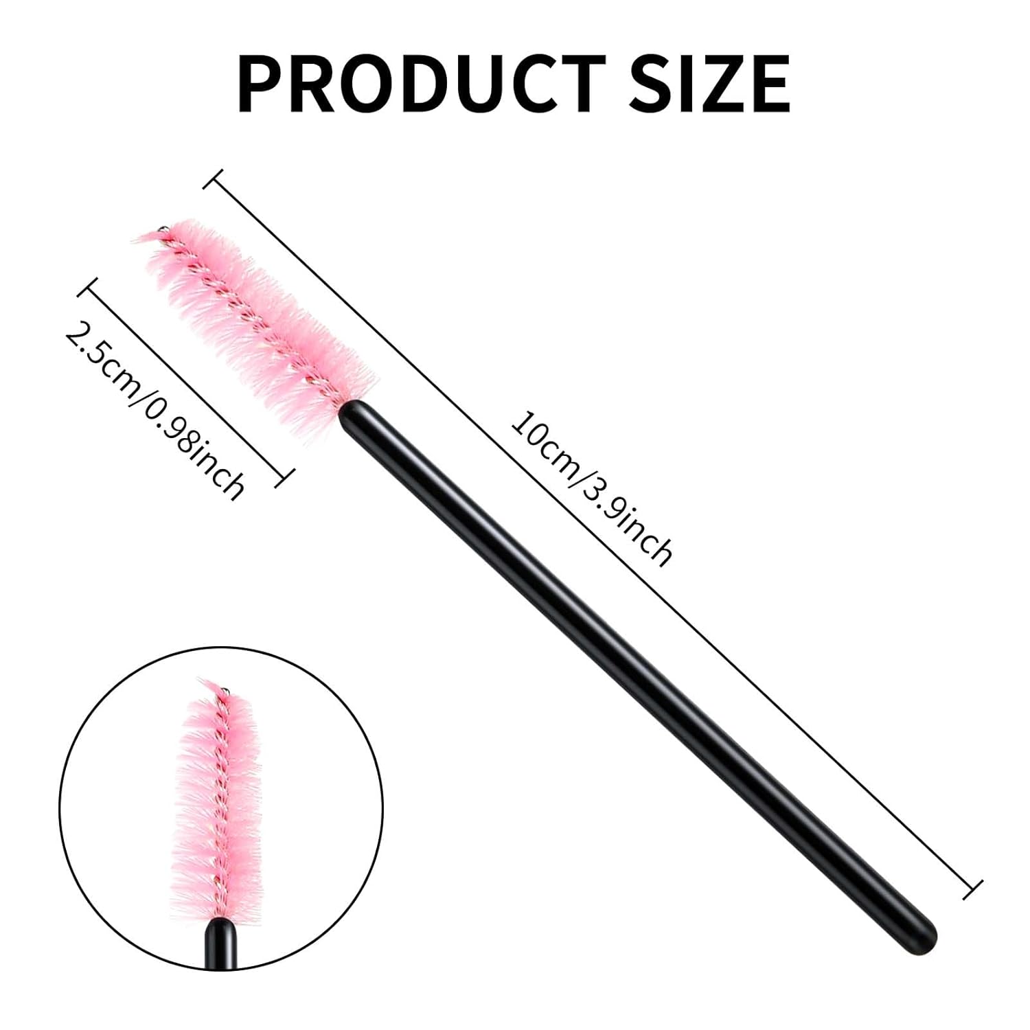 500PCS Disposable Lash Spoolies, Eyelash Eyebrow Brush for Extensions, Mascara Wands, Lash Extension Supplies, Eye Makeup Brushes & Tools, Pink โ image 2