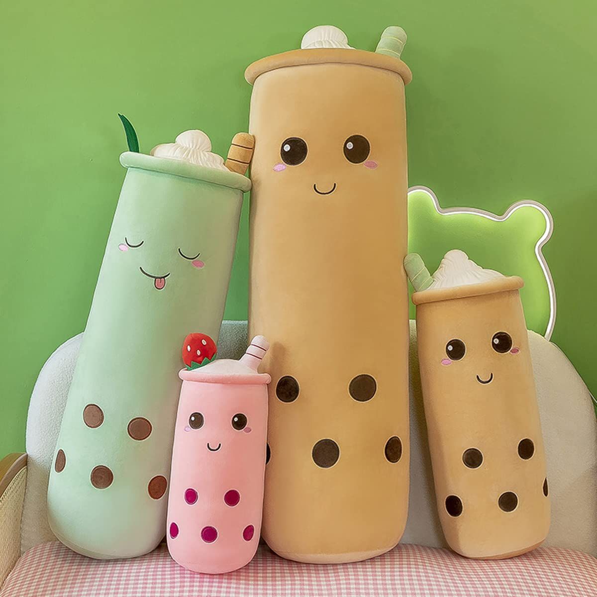 Bubble Tea Plush Pillow Soft Plush Toy Skin-Friendly Pillow Multiple Sizes Cute - Yellow - Size 16in — image 6