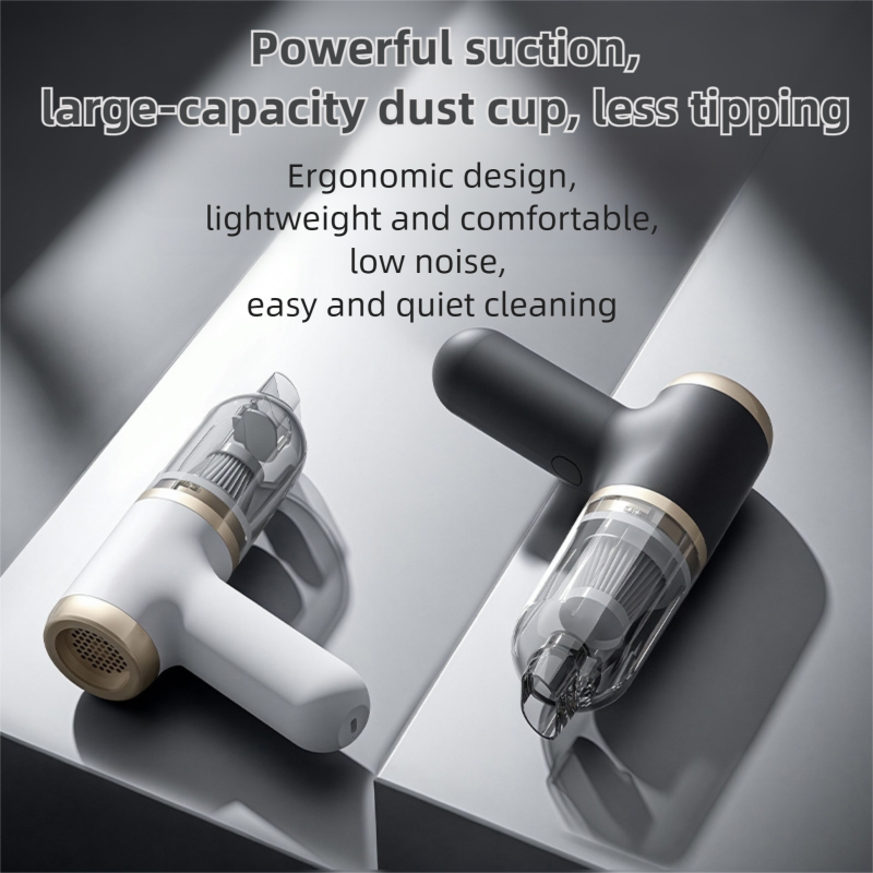 White Portable 2-in-1 Cordless Vacuum Duster Kit with 2 Attachments — image 2