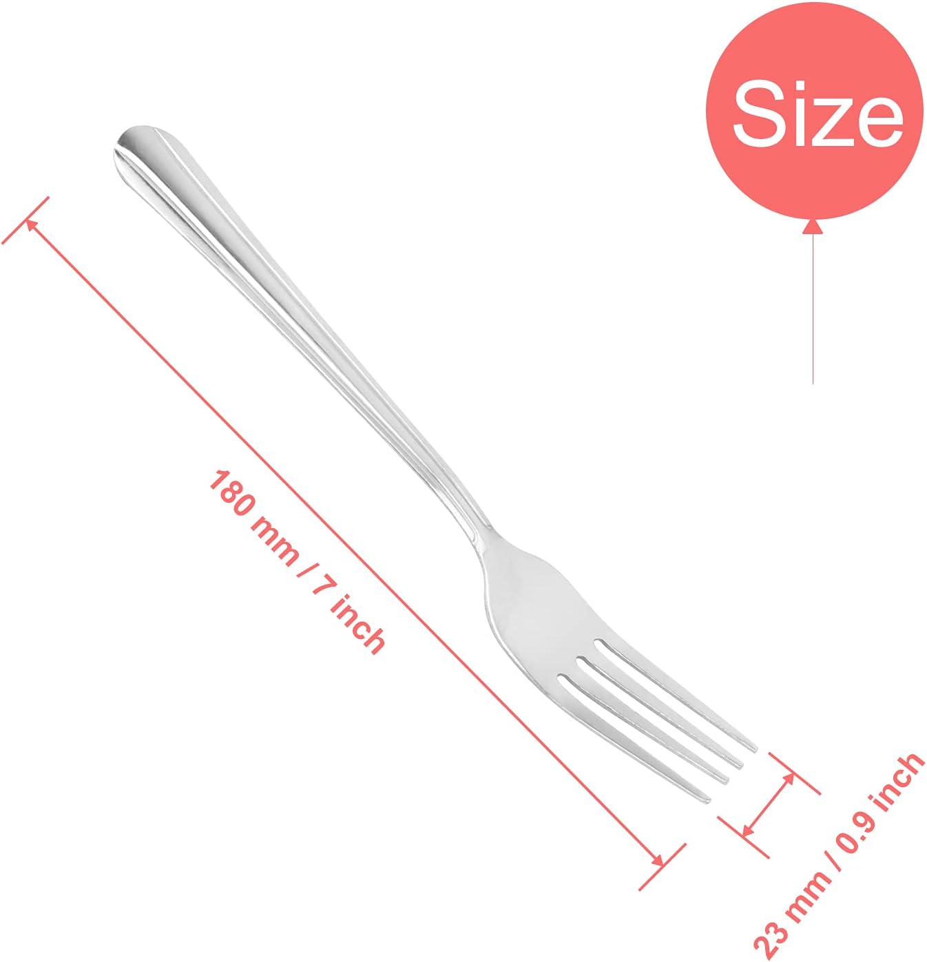 Heavy Weight Dinner Fork Set, 18-0 Stainless Steel 12-Piece, 7 Inches Table Forks โ image 2