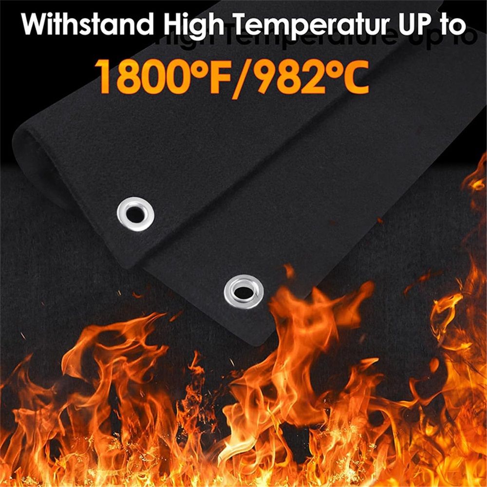 Welding Blanket Fireproof 2 Pack, Carbon Felt Flame Resistant up to 1800℉, Soldering Flame Retardant Protective Mat, Brazing Heat Shield for Torch, Plumbing — image 4