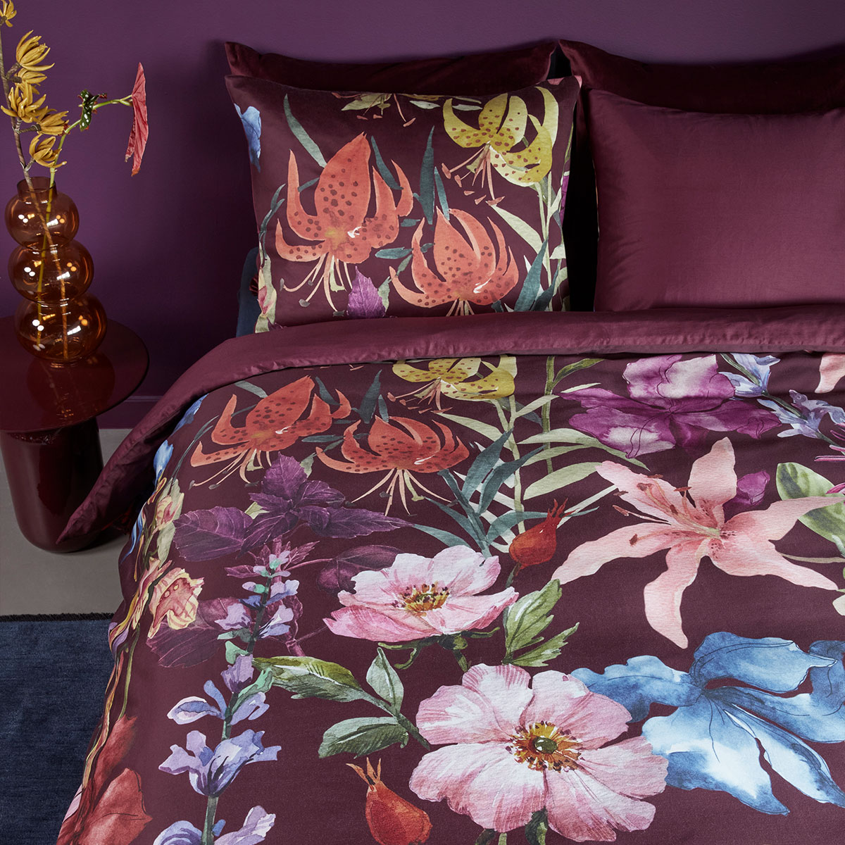 Bedding House Lily Multi Cotton Floral Quilt Cover Set Queen — image 4