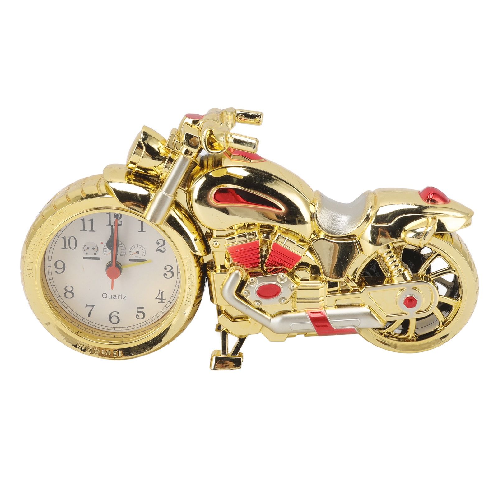 Motorcycle Alarm Clock Ingenious Vintage Simulation Motorcycle Model Alarm Clock for Children Home Car Office 168C Gold, Dual Color