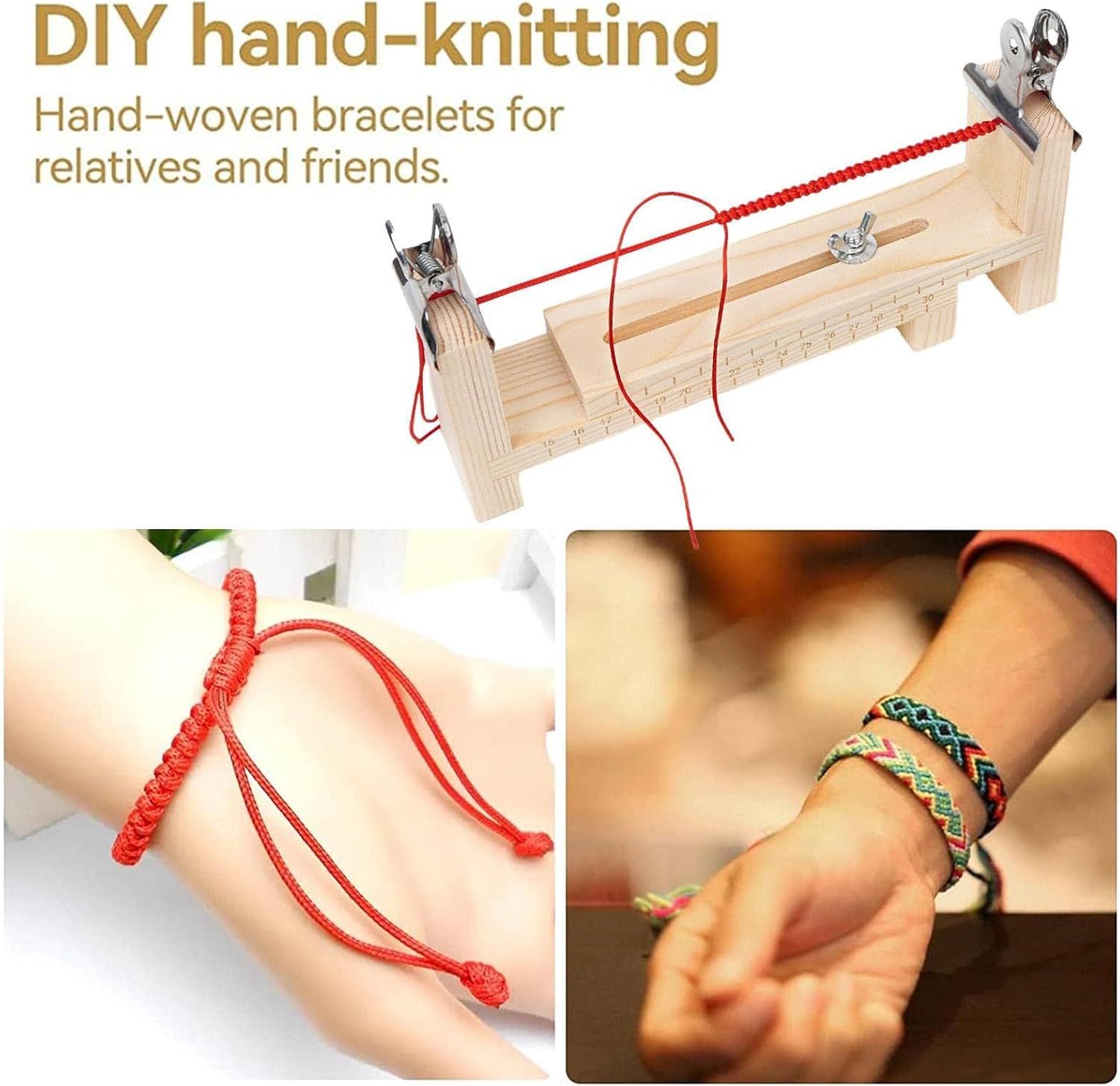 Wooden Paracord Jig with 2 Clamps, 22 cm โ image 3