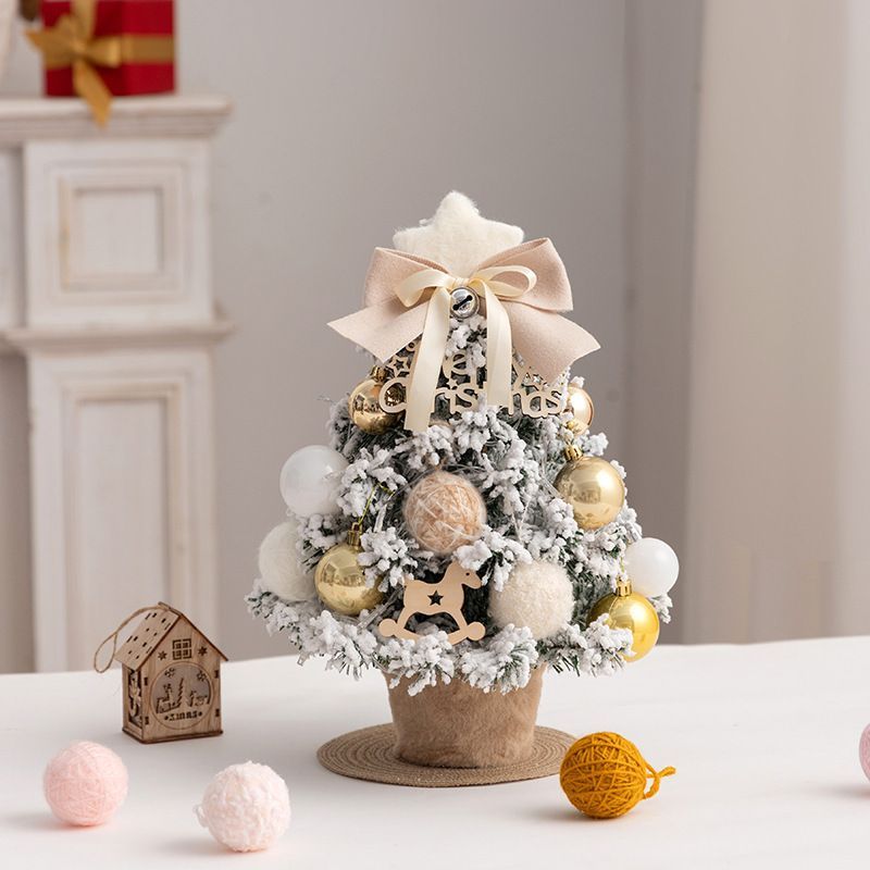 mini desktop Christmas tree, flocked pink Christmas tree, DIY Christmas tree, office Christmas decor โ image 3