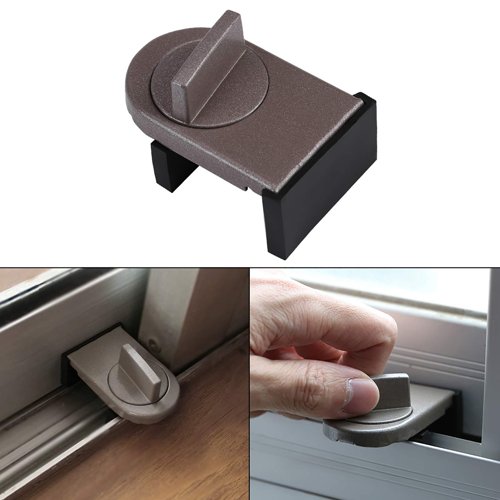 4 Pack Sliding Window Locks, Window Security Locks Adjustable Window Stoppers Anti Theft Door Frame Stop Bars for Child Safety — image 2