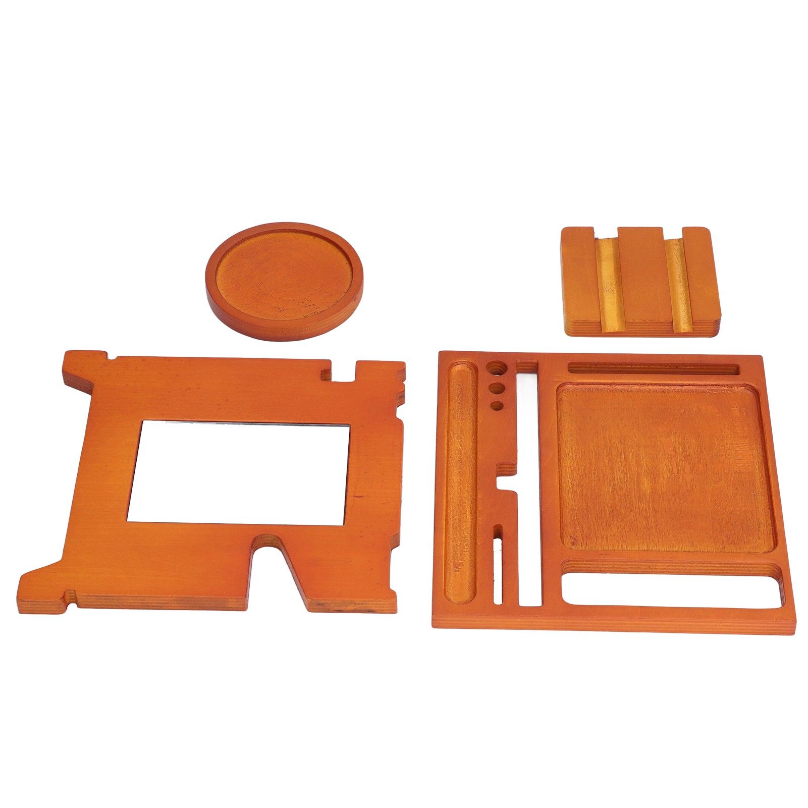 Wood Mobile Phone Base Multifunctional Durable Watch Glasses Key Storage Bracket Desktop Organizer โ image 3