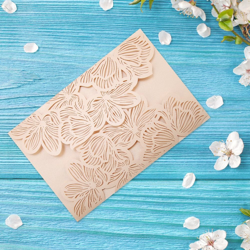 10Pcs European Style Wedding Invitations Cards Carving Birthday Party Invitations Envelopes #10 — image 4
