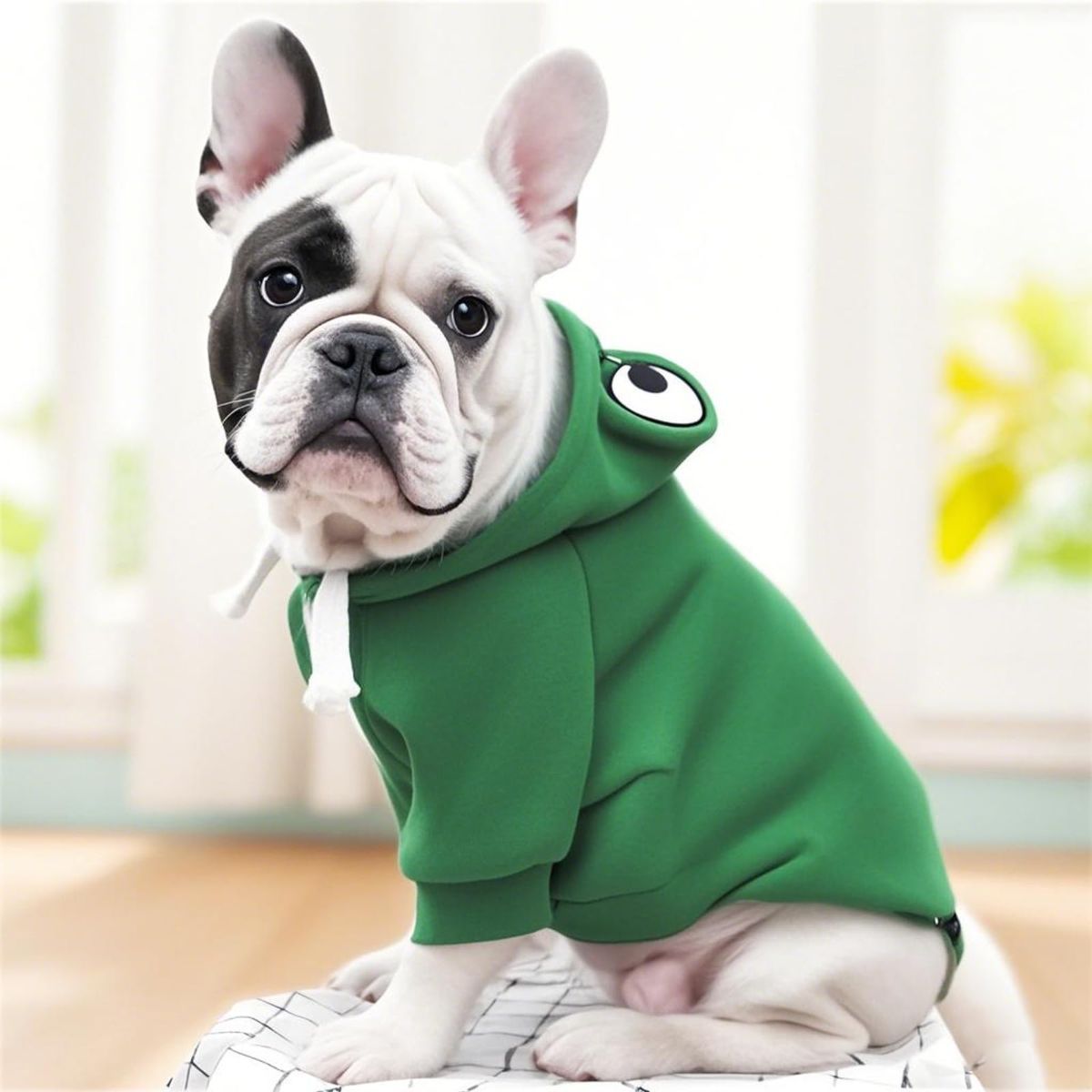 Dog Hoodie Frog-Themed Autumn Winter Pet Clothing Small Medium Dogs Soft - Yellow - Size S β image 4
