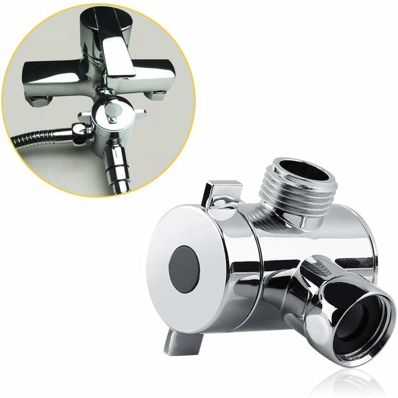 3 Way Multi-Function Shower Faucet Diverter Shower Head Adapter For Shower Arm Kitchen Sink G1/2" T-Bar Faucet — image 3