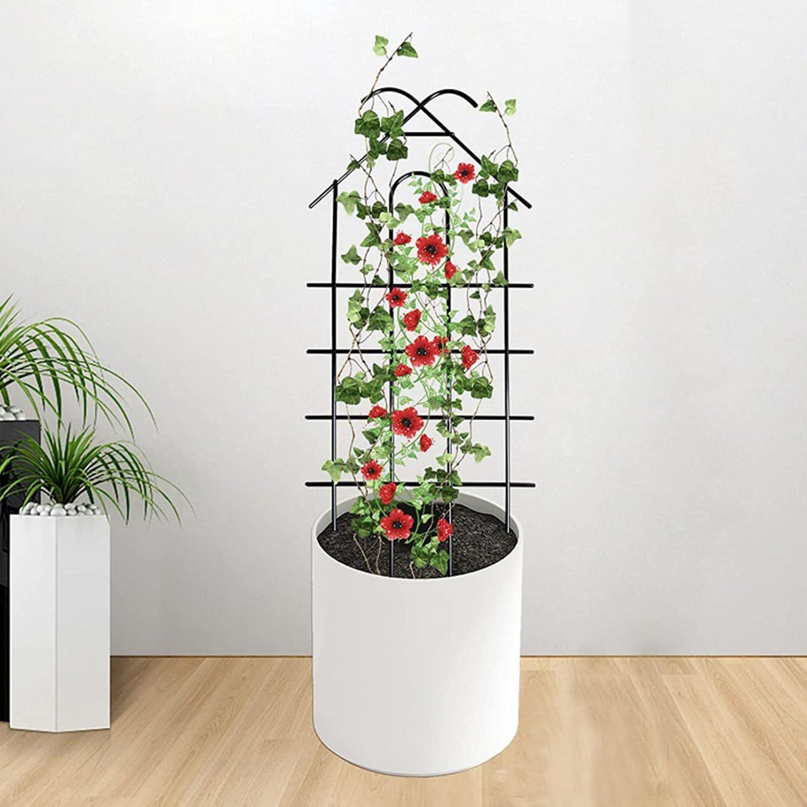 Plant Stand Plaids Metal Plant Trellis Small Plant Trellis Climbing Up Support Poles for Indoor Outdoor Garden Flower — image 4