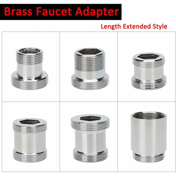 2-pack Brass Faucet Adapter 22mm NPT Male to Male Faucet Aerator Connector for Sink Faucet Water Filter Aerator (M24 - M22) โ image 4