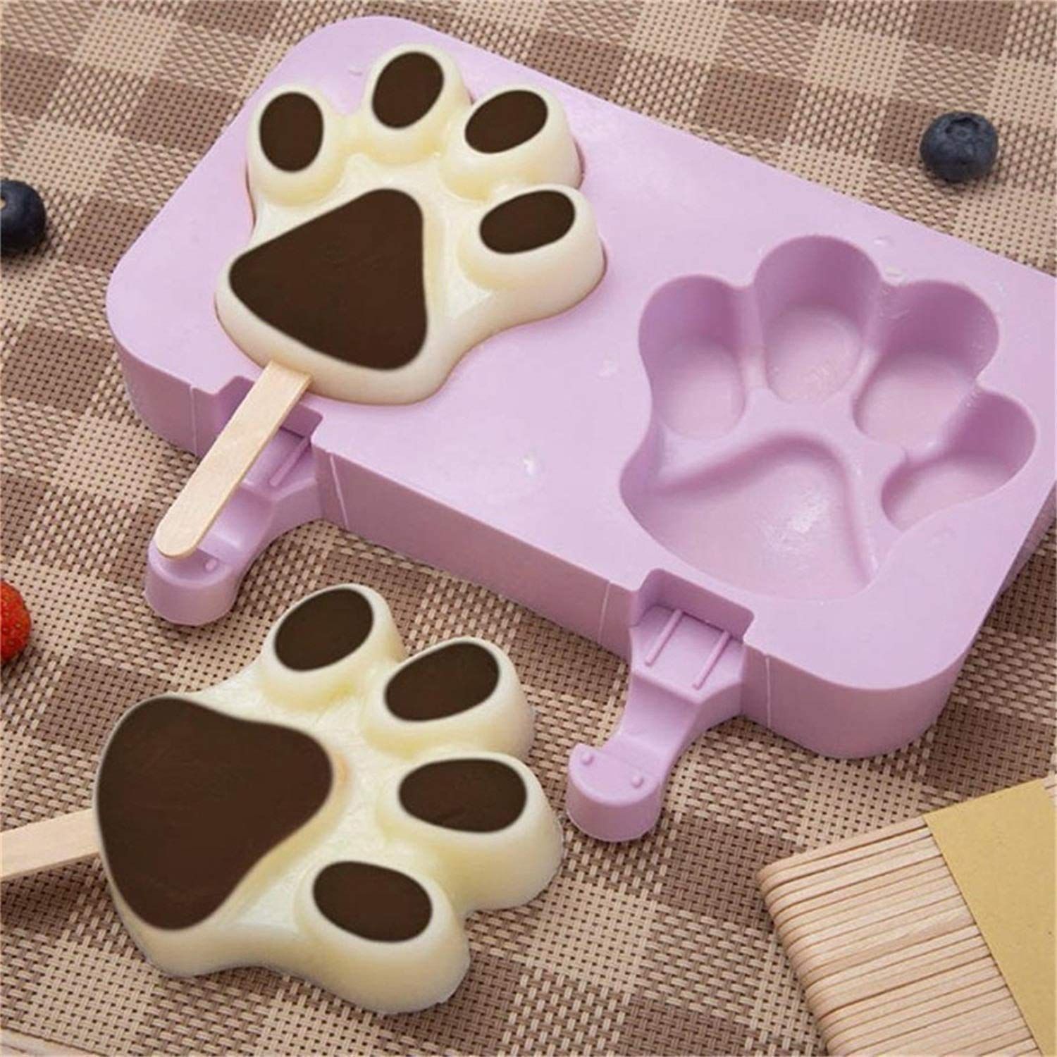Popsicle Molds, 2 Pack Silicone Ice Pop Molds 5 Cavities with Lid, Homemade Ice Cream Mold for DIY Ice Cream — image 5