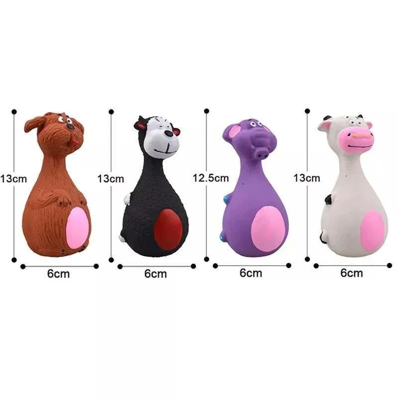 Latex Squeaky Dog Toys Puppy Pet Chew Toys Squeaker Soft and Interactive - Purple — image 4