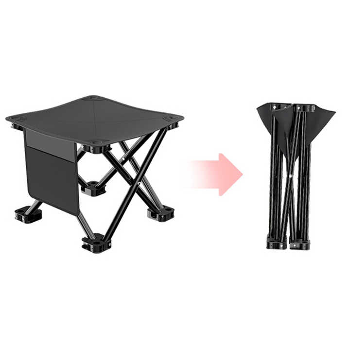 23*28cm Black Outdoor Folding Stool - Lightweight Portable Picnic Chair, Fishing Chair, Camping Seat, and Collapsible Bench for Outdoor Activities — image 3