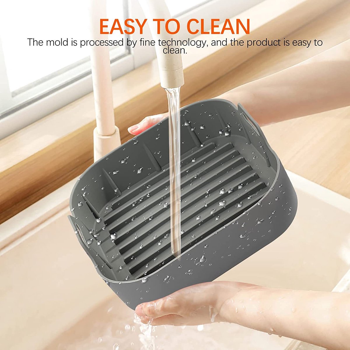 Airfryer accessories - Silicone baking dish - Hot air fryer - Baking tins - Baking paper alternative - Basket baking tin - 20 CM - including gloves and oil โ image 3