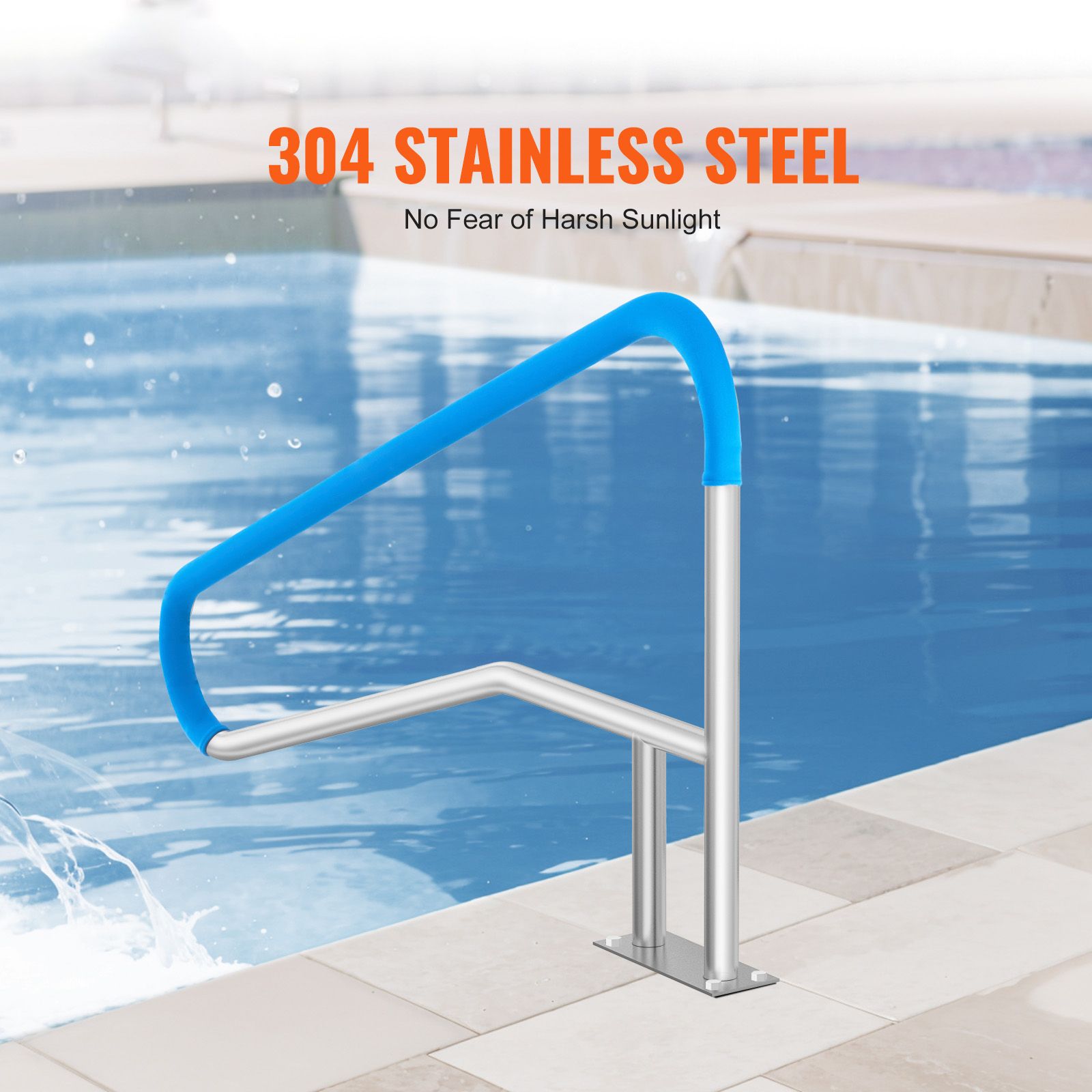 Pool Handrail 55 x 32 inch Stainless Steel with Base Plate for Spas โ image 2