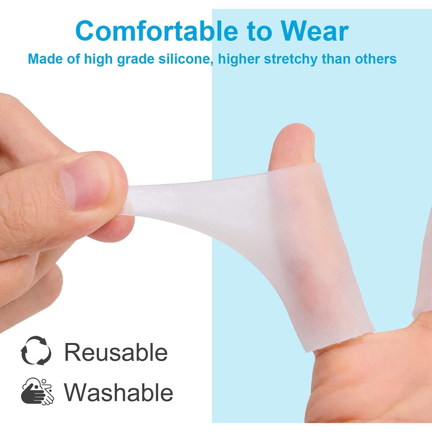 Finger Sleeves, 10PCS Gel Thumb Finger Tubes for Arthritis, Trigger Finger Pain, Silicone Fingers Protector for Golf, Basketball โ image 2