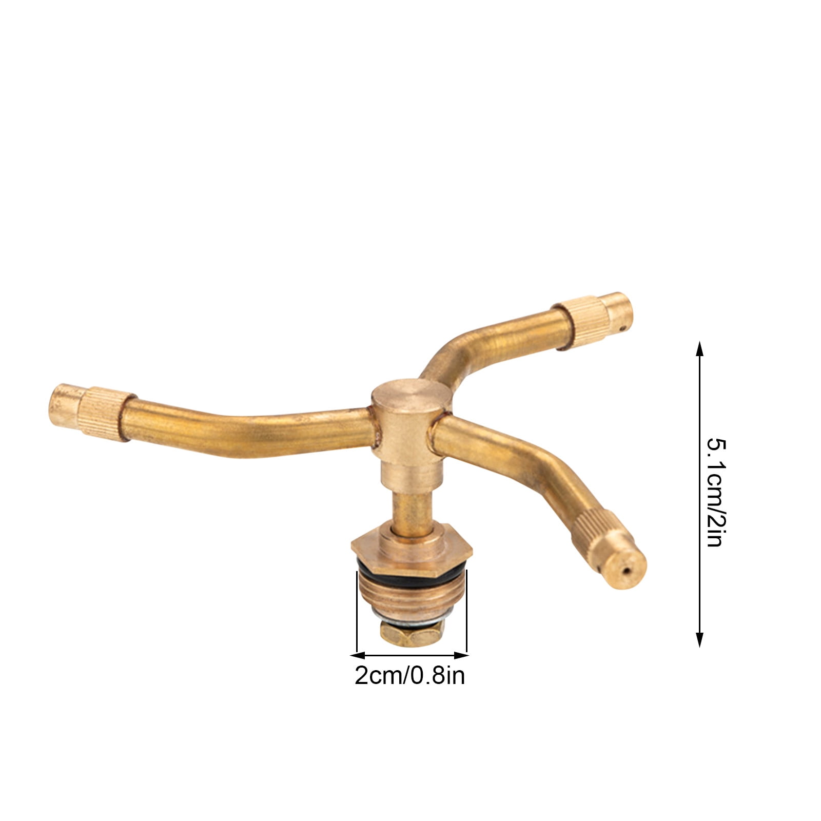 Automatic Rotating Garden Sprinkler,360° Brass Water Spray Nozzle for Lawn, Yard & Greenhouse Irrigation, Adjustable Arm Hose Attachment for Flowers, Grass — image 2