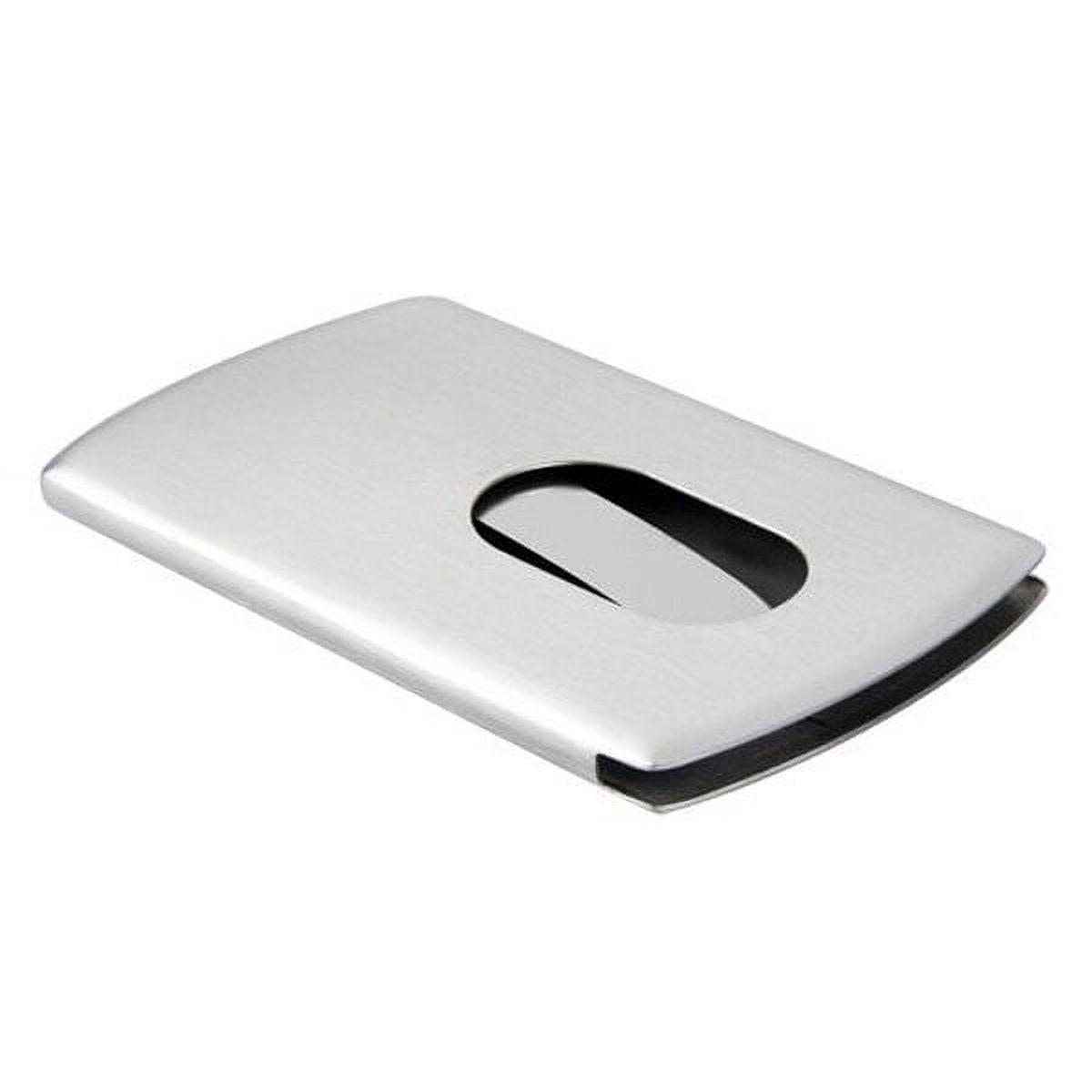 2 Stainless Steel Wallet Credit Holder Portable Slide Out Credit ID Holders for Men ( Silver ) Silver โ image 3