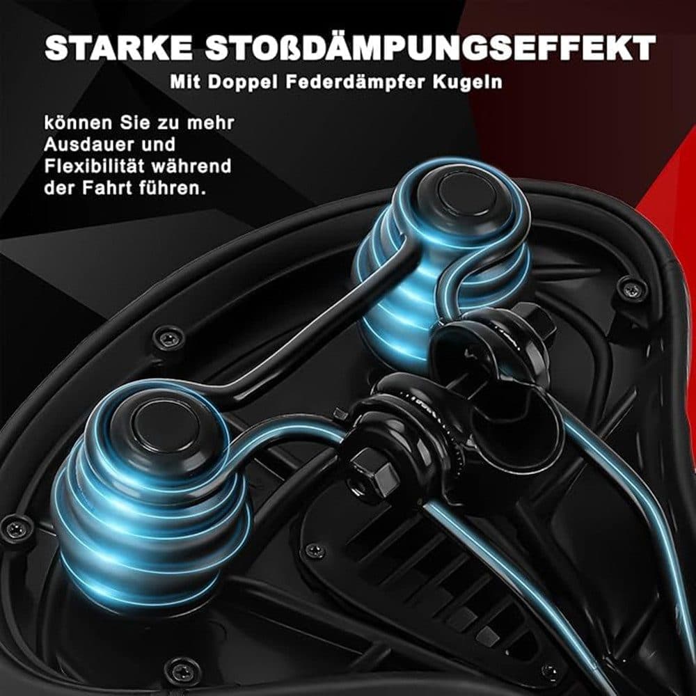 Comfortable unisex bicycle saddle with double shock absorbers, breathable waterproof ergonomic design, Green — image 4