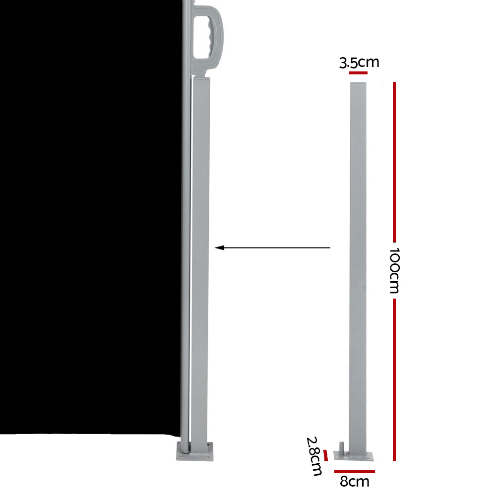Instahut Side Awning Outdoor Blinds Sun Shade Retractable Screen 2X6M BK โ image 3