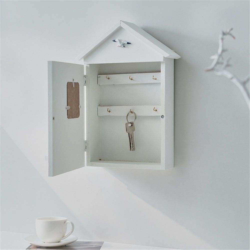 Nautical Style Key Cabinet, Mediterranean Wall Mounted Key Cabinet Wooden Keys Organizer for Office Home Bookstore Dining Room โ image 3