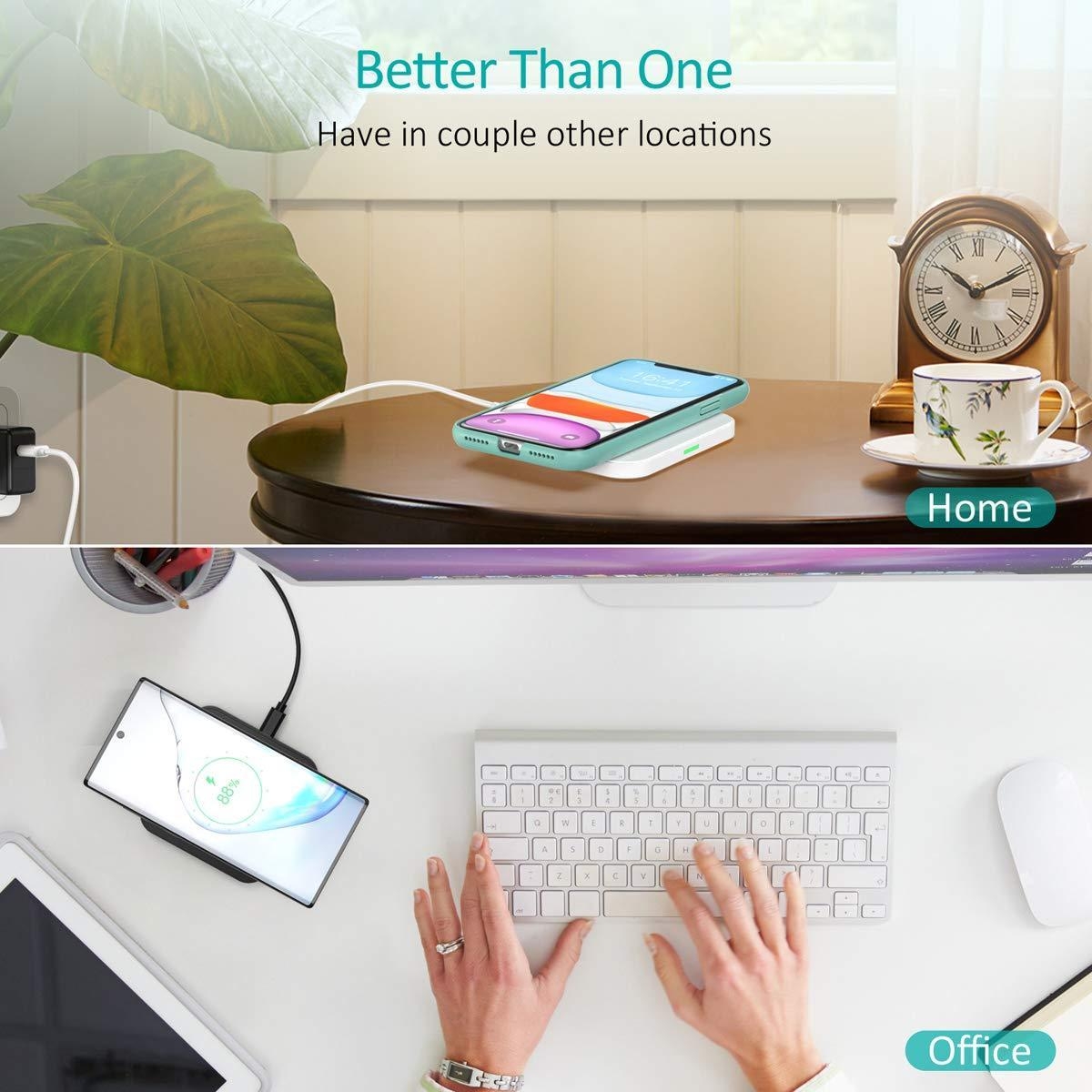 CHOETECH T511BW Fast Wireless Charging Pad Black And White 2 Pack โ image 4