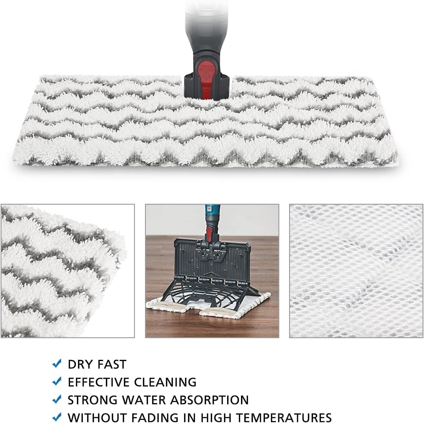 4 Pack Steam Mop Pads Replacement or Shark Lit-Away Pro & Shark Genius Mop System Pocket Mop S3973 S3973D S3973WM S5001 S5002Q S5003A S5004 S5004W S6001W โ image 3