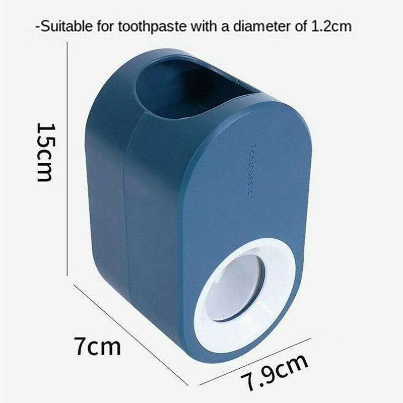 Automatic Toothpaste Dispenser Bathroom Wall-Mounted Rack Toothbrush Holder - Pink โ image 4