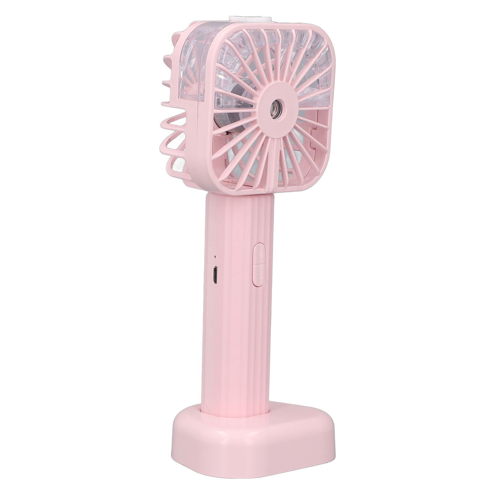 Hand Held Misting Fan Portable Battery Operated USB Rechargeable Quiet Spray Cooling Fan for Travel Outdoors Pink — image 4