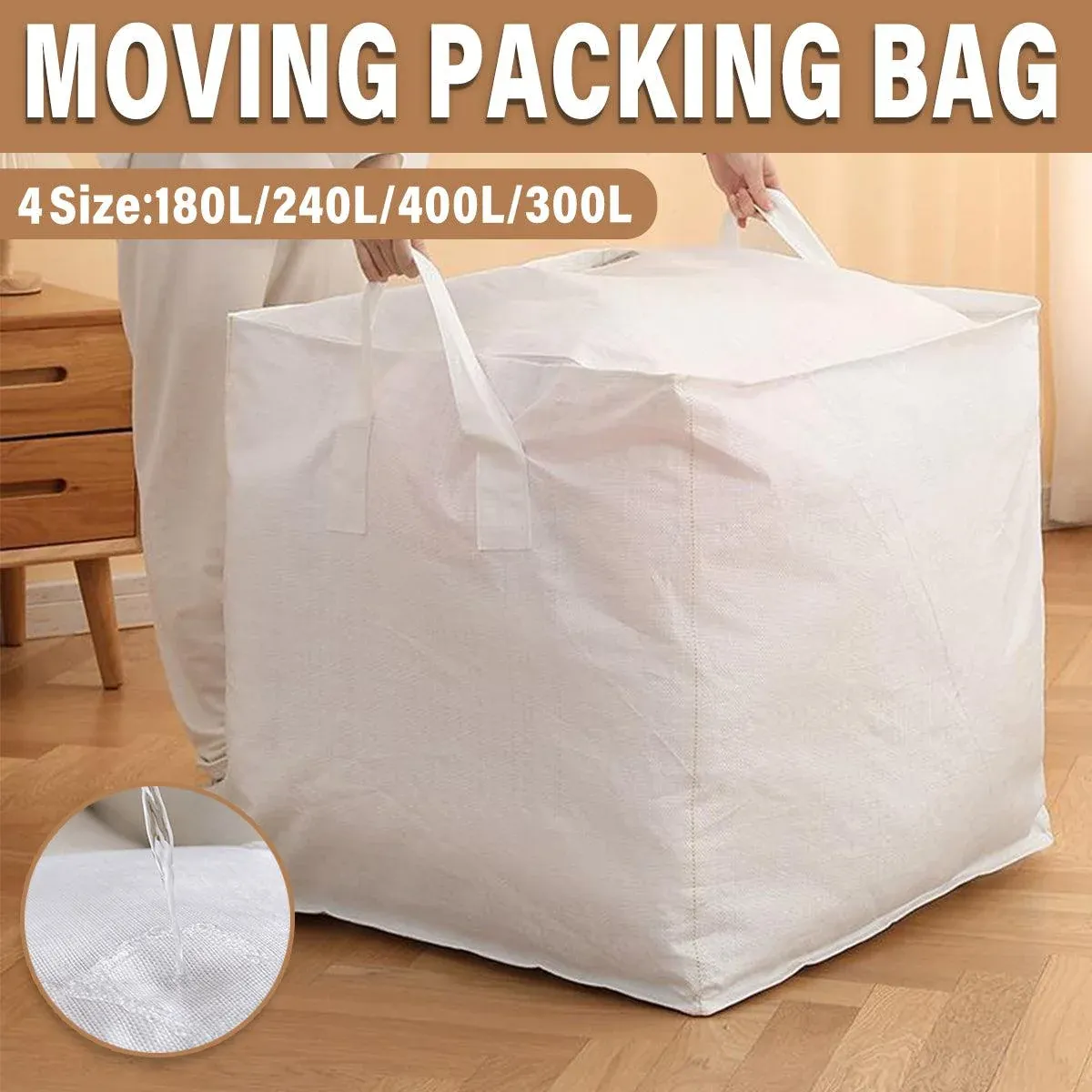Large Capacity Moving Bag Packing Quilt Storage Luggage Clothing Organizer Tote - 240L — image 2