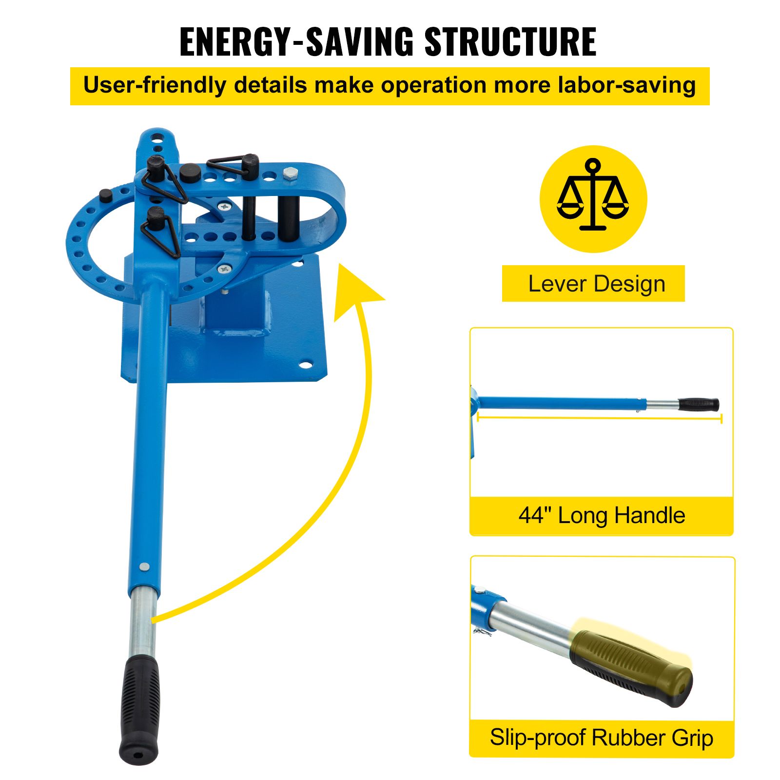 YP-9 Manual Bender, Soild Round Square Bar Metal Bender with 7 Bending Dies, Metal Rod Bar Bender Bending Tool for Construction Site Auto Repair โ image 6