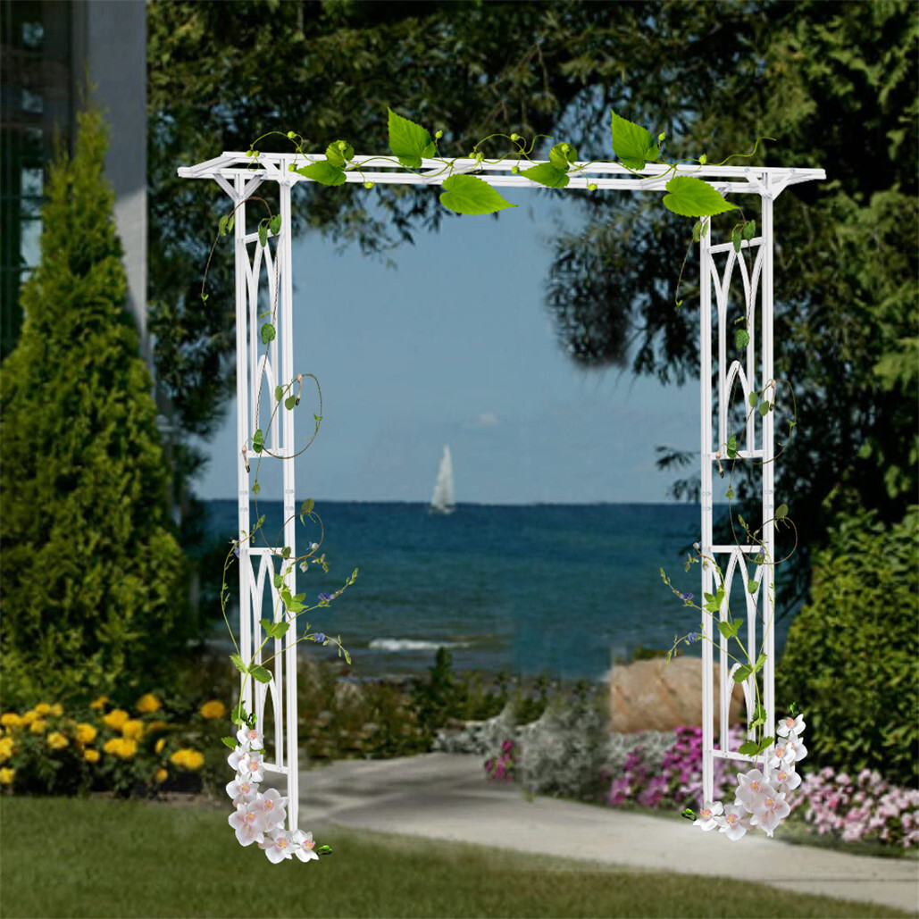 Decorative Metal Garden Trellis Arch Durable Steel Tubing Wedding Party Archway — image 4