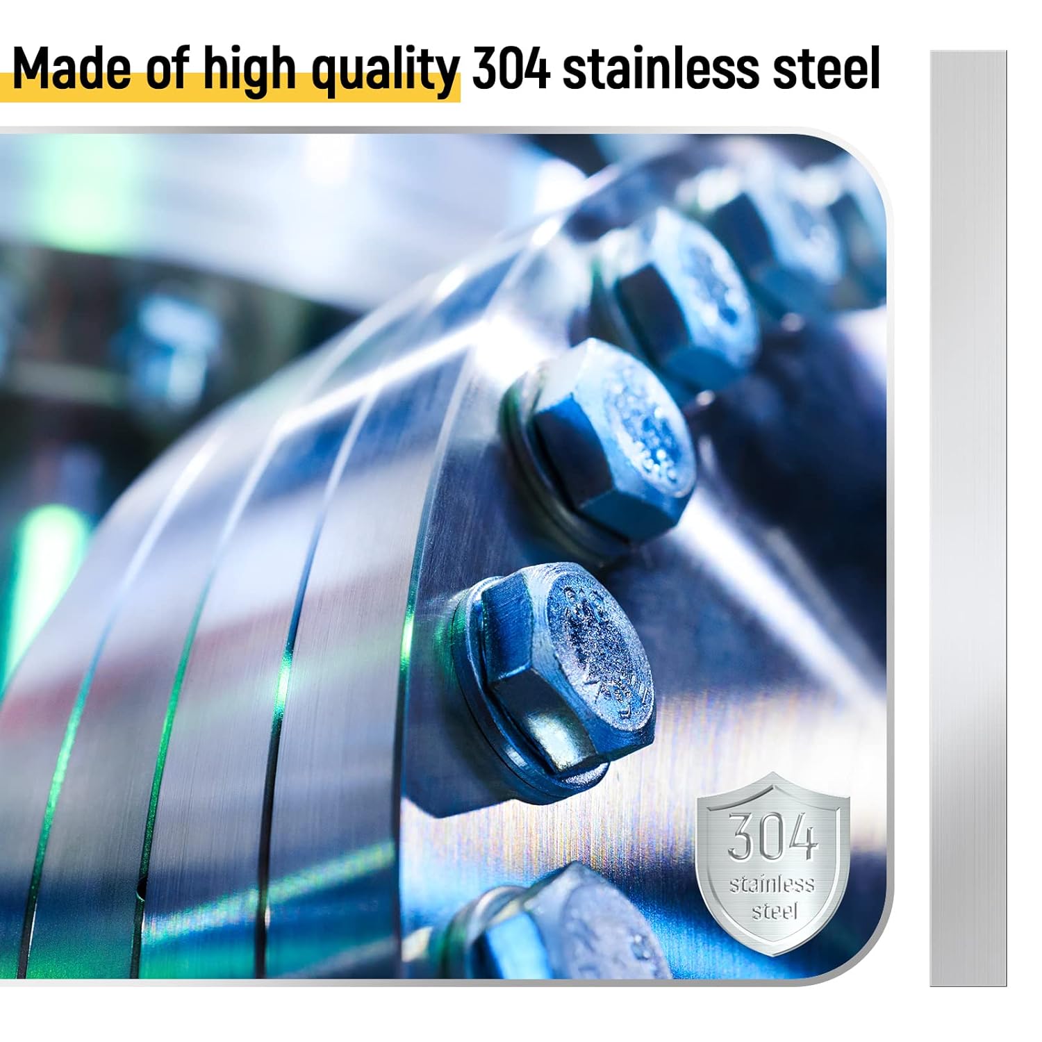Amylove 10 Pcs Metal Strips Shim Stock Metal Sheet Shims Gap Filler Trim Strip 0.02'' Thickness(Stainless Steel,1'' Width) โ image 4