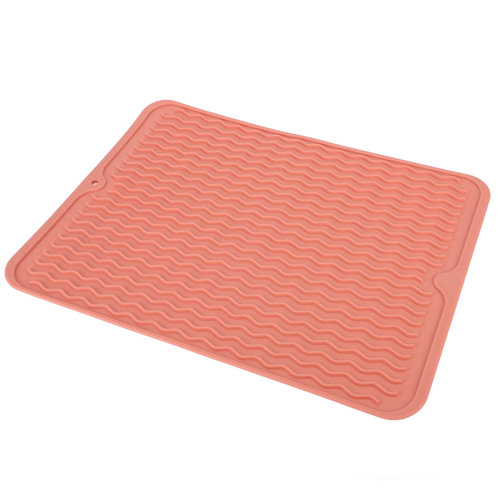 Dish Drying Mat Soft Flexible Rubber Heat Resistant Nonslip BPA Free Eco Friendly Wide Application Dish Drying PadPink — image 2