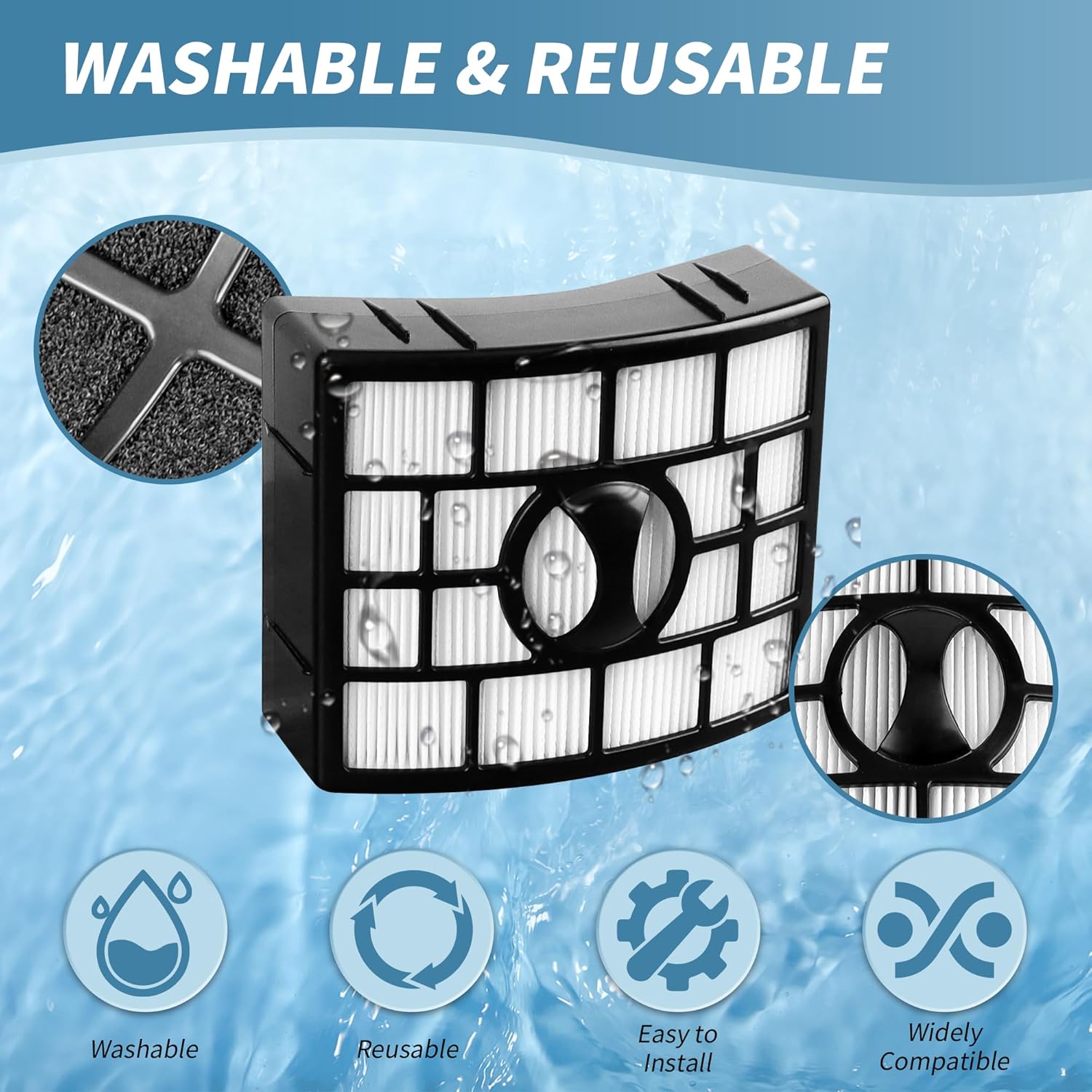 NV770 Filter Replacement Compatible with Shar-k Duo Clean Lift-away Upright Vacuum UV700 N,NV771,NV600,NV601,NV611,ZU701 Replaces # XFF600,XHF600,2 High โ image 4