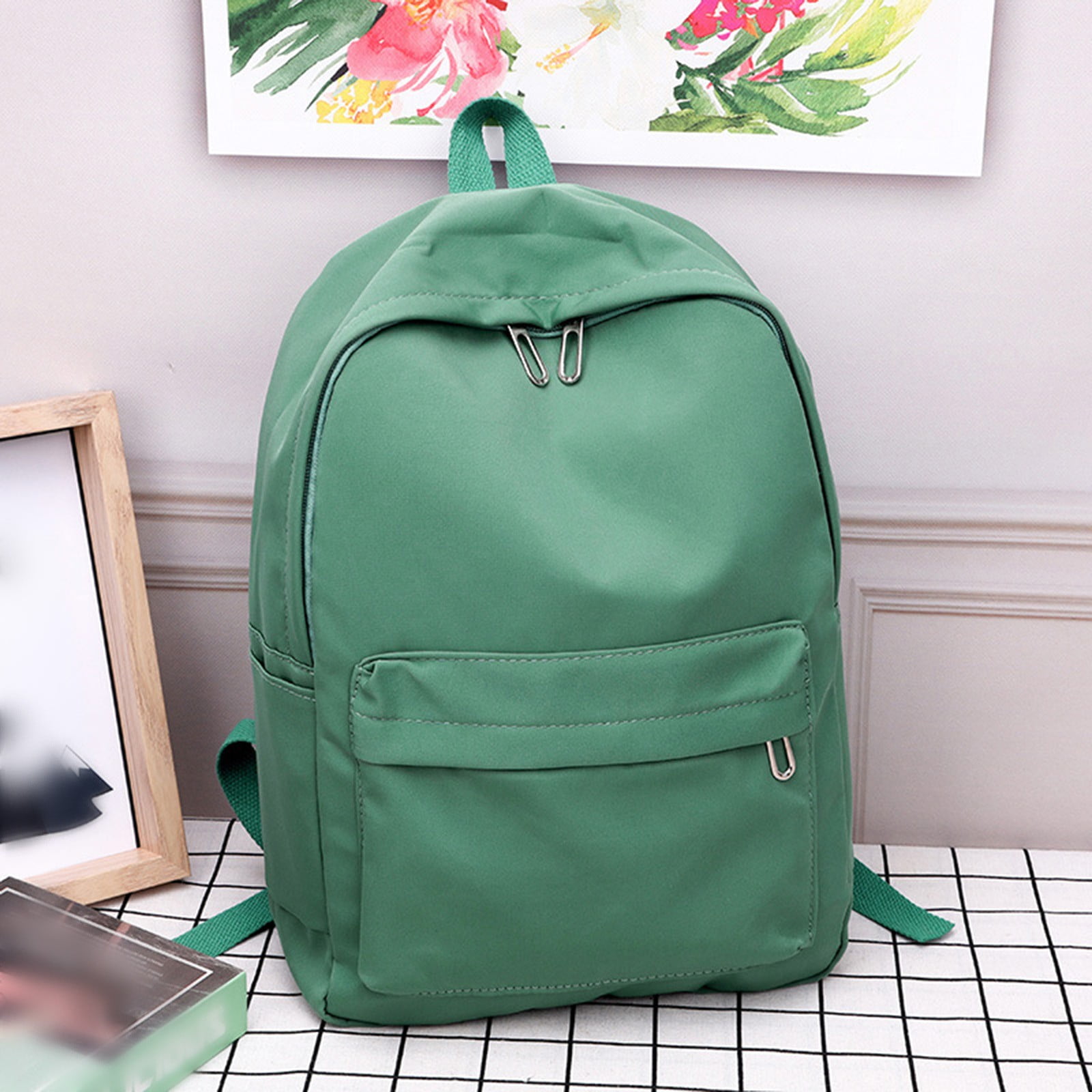 1 Piece Travel Backpack, Cute Custom BookBag with Detachable Bear, Travel Backapck for Women, Men Casual Laptop, Green, 21.8 × 27.9 cm — image 4