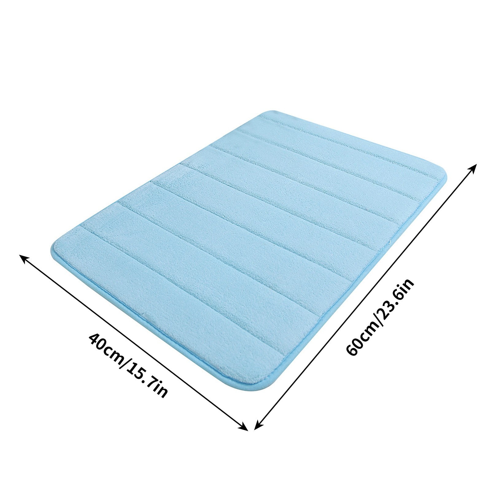 Bathroom Rugs - Ultra Absorbent Non-Slip Floor Bath Mat, Super Soft Shower Mat for Bath Tub, Machine Washable 16 × 24" (Brown) #A-Light blue — image 2