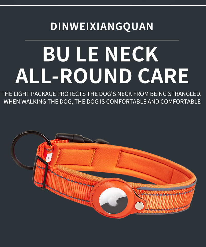 Size L Green Reflective Adjustable Anti-Lost Pet Collar (For Apple AirTag - Collar Only, Tracker Not Included) — image 6