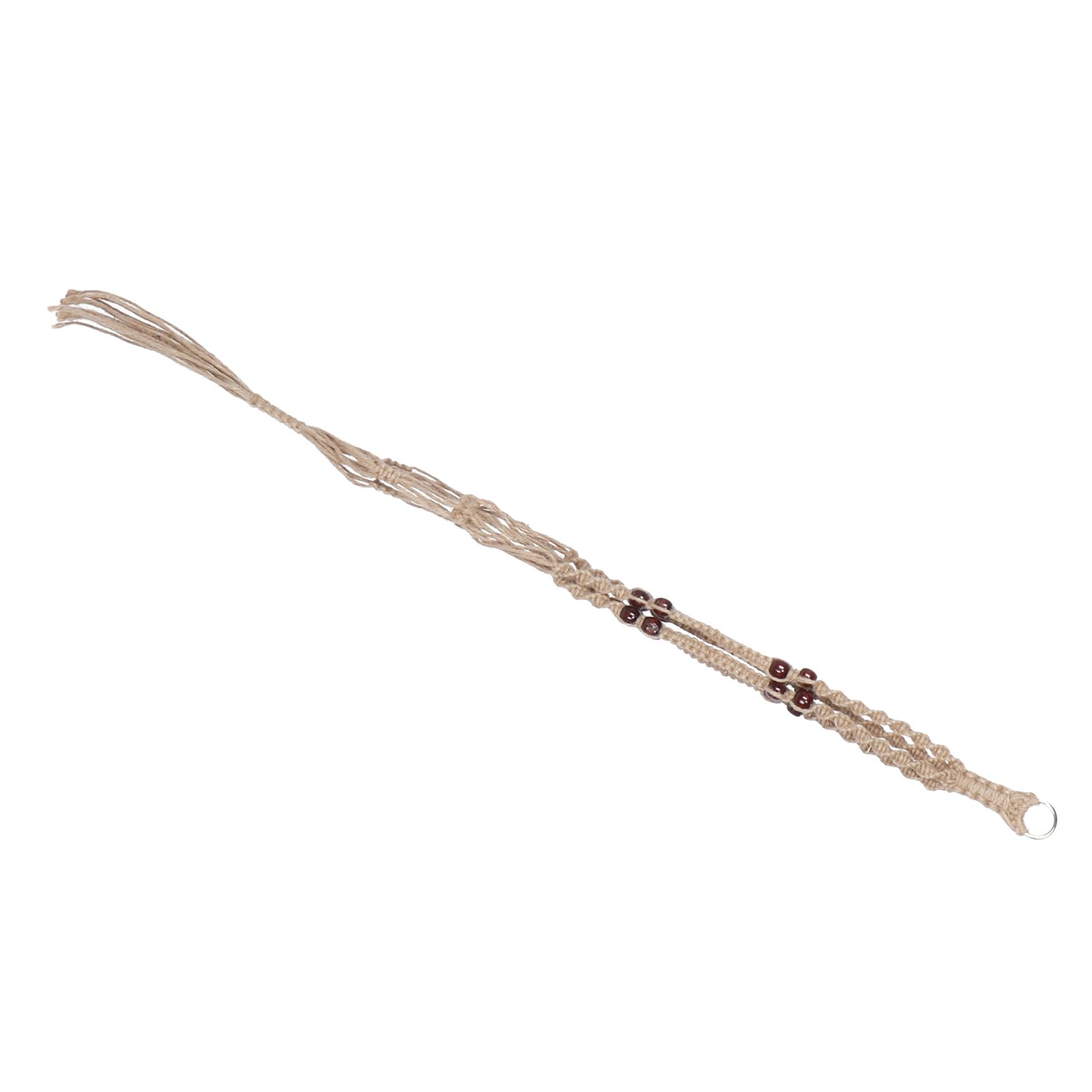 Plant Hanger Hanging Flowerpot Lifting Rope with Wooden Beads Indoor Outdoor Decoration — image 3