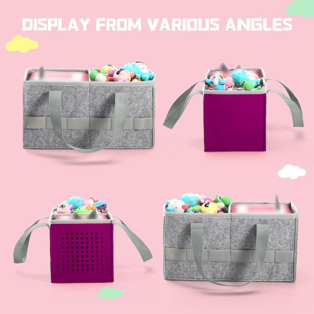 Carrying Case for Starter Set and Figurines, Travel Felt Cloth Musical Toy Folding Bag for Accessories (Purple) — image 4