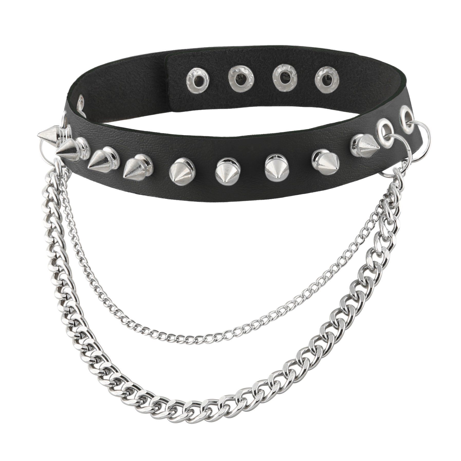 Fashion Women Men Cool Punk Goth Metal Spike Studded Link Leather Collar Choker Necklace for your friends and family